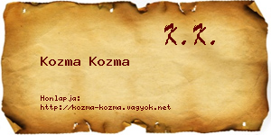 Kozma Kozma névjegykártya