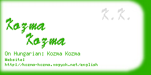 kozma kozma business card